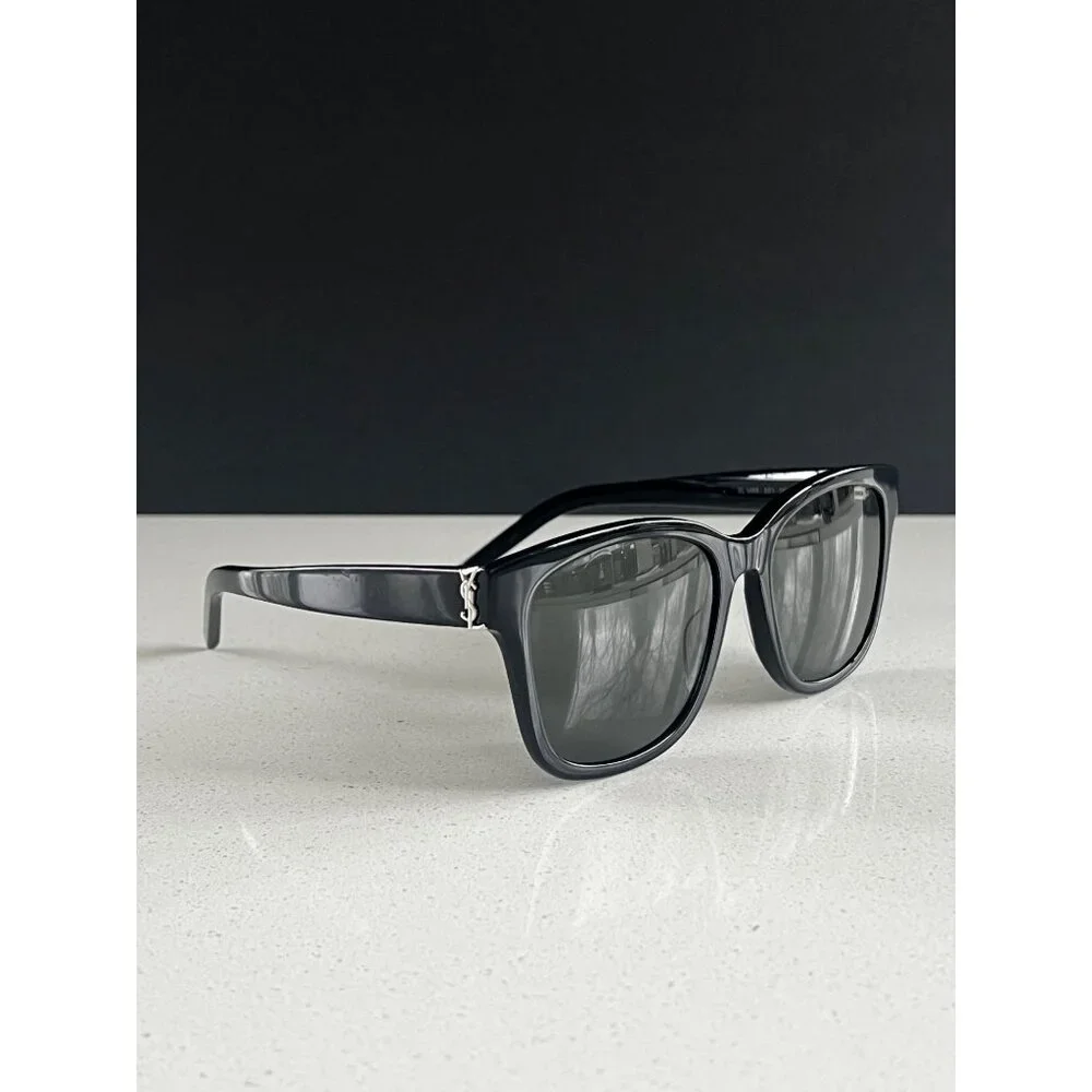 Saint Laurent SLM68 Black Grey Sunglasses - Picture 2 of 10